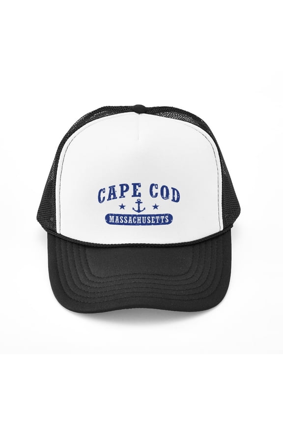 - Cape Cod Massachusetts - Adjustable Unisex Printed Trucker Hat with Mesh Back