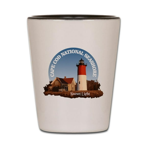 CafePress - Cape Cod National Seashore - White/Black Shot Glass, Unique and Funny Shot Glass