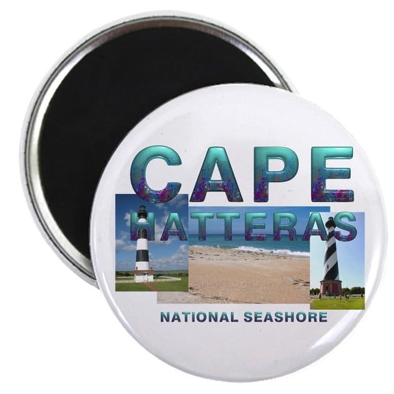 CafePress - Cape Hatteras Magnet - 2.25" Round Magnet, Refrigerator Magnet, Button Magnet Style