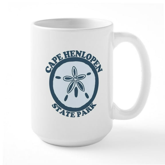 CafePress - Cape Henlopen DE Sand Dollar Design Large Mug - 15 oz Ceramic Large White Nolvety Mug
