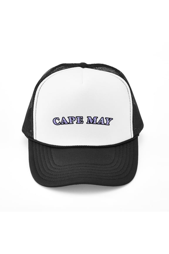 - Cape May, NJ - Adjustable Unisex Printed Trucker Hat with Mesh Back