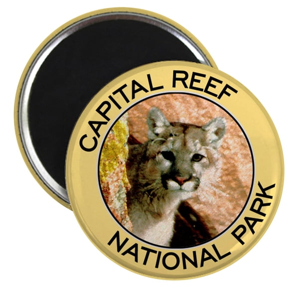 CafePress - Capital Reef NP (Mountain Lion) Magnet - 2.25" Round Magnet, Refrigerator Magnet, Button Magnet Style