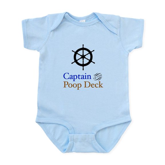 CafePress - Captain Poop Deck Infant Bodysuit - Baby Light Bodysuit, Size Newborn - 24 Months