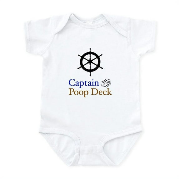 CafePress - Captain Poop Deck Infant Bodysuit - Baby Light Bodysuit, Size Newborn - 24 Months