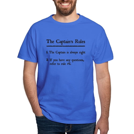CafePress - Captain's Rules Dark T Shirt - Men's Classic Graphic Cotton T-Shirt