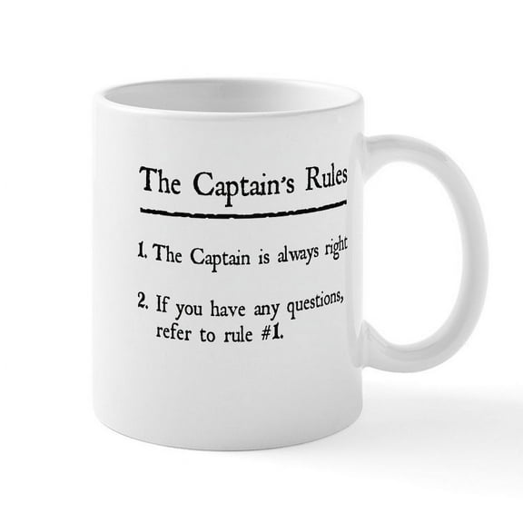 CafePress - Captain's Rules Mug - 11 oz Ceramic Mug - Novelty Coffee Tea Cup