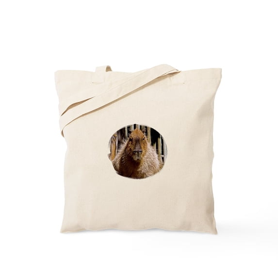CafePress - Capybara Staring Tote Bag - Unisex Canvas Tote Bag, Beige, 1-Piece