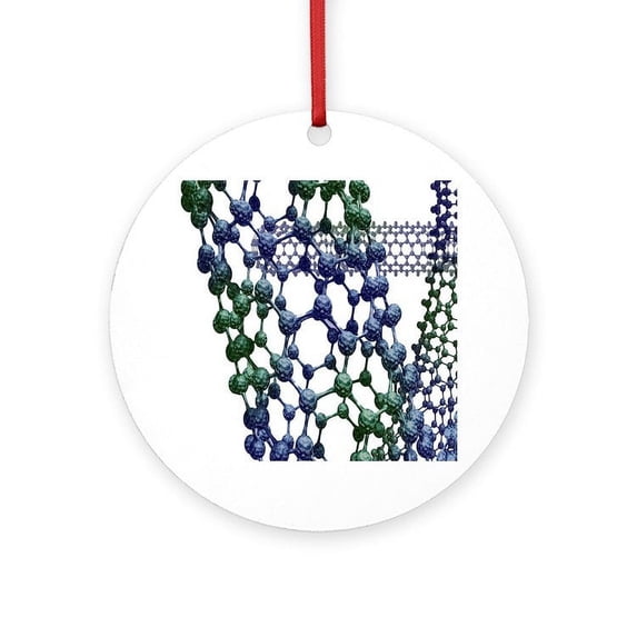 CafePress - Carbon Nanotubes - Round Wood Ornament 4"