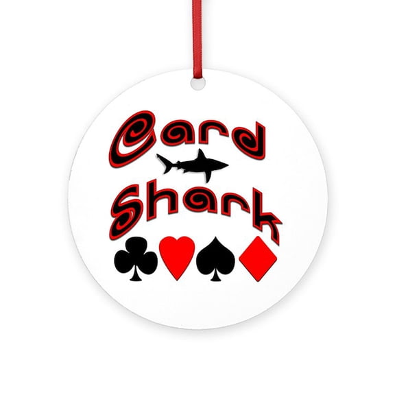 CafePress - Card Shark - Round Wood Ornament 4"