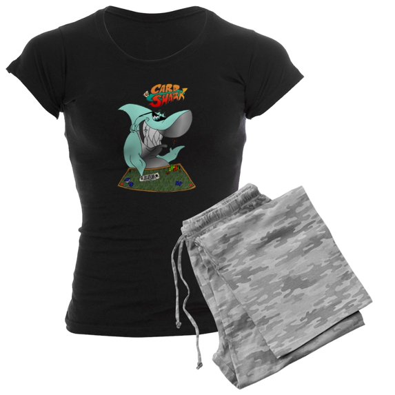 CafePress - Card Shark Women's Dark Pajamas - Women's Short Sleeve Print T-Shirt and Pants Dark Cotton Pajama Set