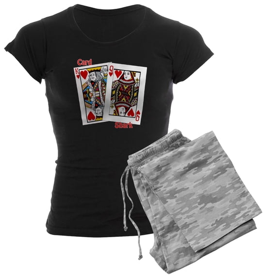 CafePress - Card Shark Women's Dark Pajamas - Women's Short Sleeve Print T-Shirt and Pants Dark Cotton Pajama Set