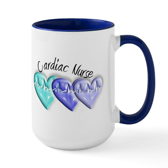 CafePress - Cardiac Nurse Ceramic Mug - 15 oz Ceramic Large White Novelty Mug