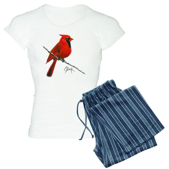 CafePress - Cardinal (2) Women's Light Pajamas - Women's Short Sleeve Print T-Shirt and Pants Light Cotton Pajama Set