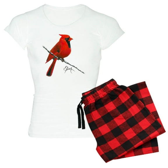 CafePress - Cardinal (2) Women's Light Pajamas - Women's Short Sleeve Print T-Shirt and Pants Light Cotton Pajama Set