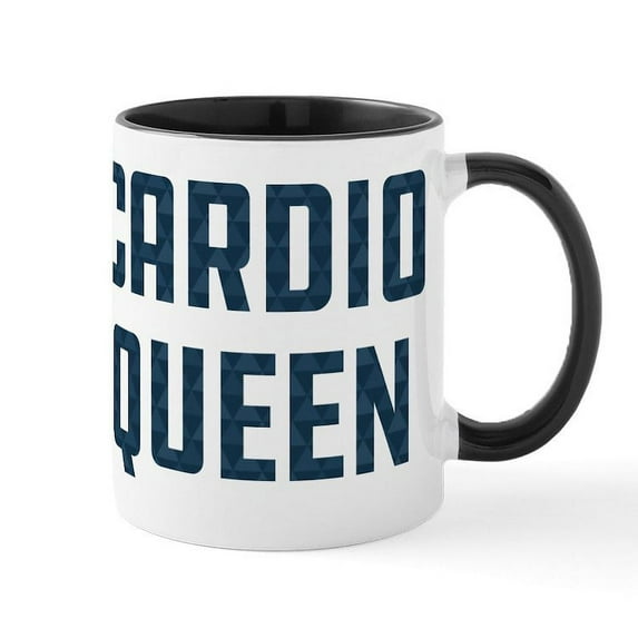 CafePress - Cardio Queen Pattern - 11 oz Ceramic Mug - Novelty Coffee Tea Cup