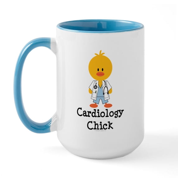 CafePress - Cardiology Chick Large Mug - 15 oz Ceramic Large White Novelty Mug