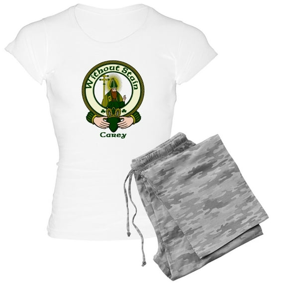 CafePress - Carey Clan Motto Women's Light Pajamas - Women's Short Sleeve Print T-Shirt and Pants Light Cotton Pajama Set