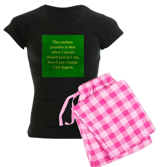 CafePress - Carl Rogers Quote Women's Dark Pajamas - Women's Short Sleeve Print T-Shirt and Pants Dark Cotton Pajama Set
