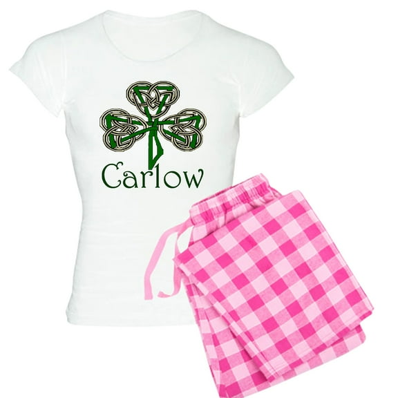 CafePress - Carlow Shamrock Women's Light Pajamas - Women's Short Sleeve Print T-Shirt and Pants Light Cotton Pajama Set