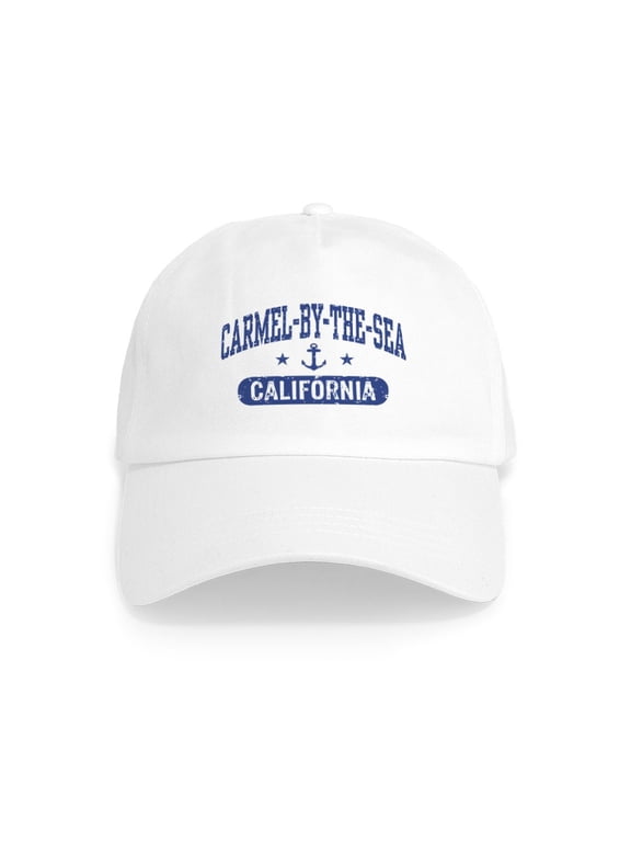 - Carmel By The Sea California Cap - Adjustable 100% Brushed Unisex Casual Cotton Baseball Cap, Beige, 1
