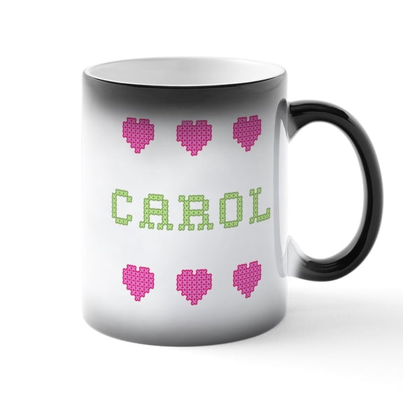CafePress - Carol Cross Stitch - 11 oz Color Changing Magic Mug
