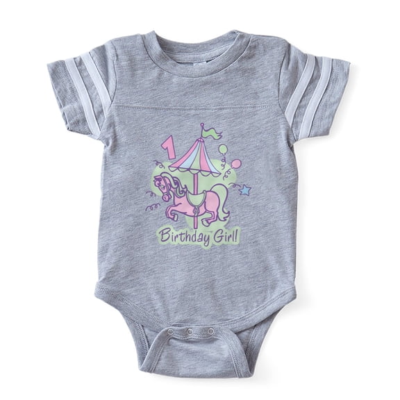 CafePress - Carousel Birthday First - Cute Infant Baby Football Bodysuit