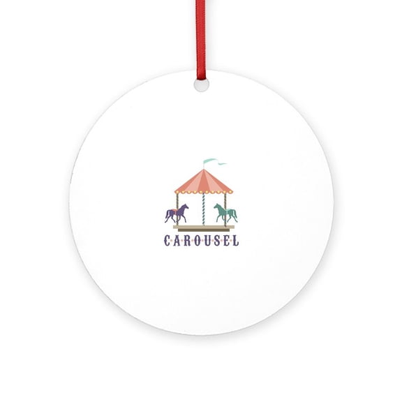 CafePress - Carousel -  Round Wood Ornament 4"