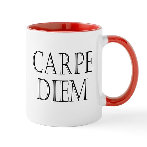 CafePress - Carpe Diem Mug - 11 oz Ceramic Mug - Novelty Coffee Tea Cup