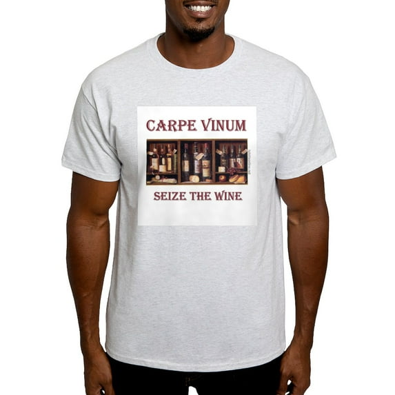 CafePress - Carpe Vinum Seize The Wine Ash Grey T Shirt - Men's Classic Graphic T-Shirt