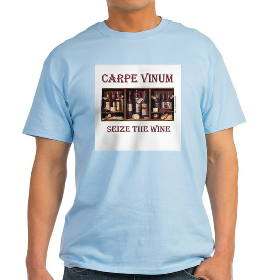 CafePress - Carpe Vinum Seize The Wine Ash Grey T Shirt - Men's Classic Graphic T-Shirt