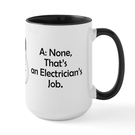 CafePress - Carpenter / Electrician Riddle Mugs - 15 oz Ceramic Large White Novelty Mug