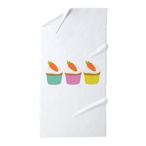 CafePress - Carrot Cupcakes - Large Beach Towel, Soft 30"x60" Towel with Unique Design