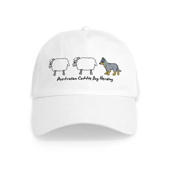 CafePress - Cartoon Blue Heeler Herding Cap - Adjustable 100% Brushed Unisex Casual Cotton Baseball Cap, Beige, 1