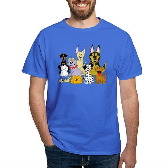 CafePress - Cartoon Dog Pack Dark T Shirt - Men's Classic Graphic Cotton T-Shirt