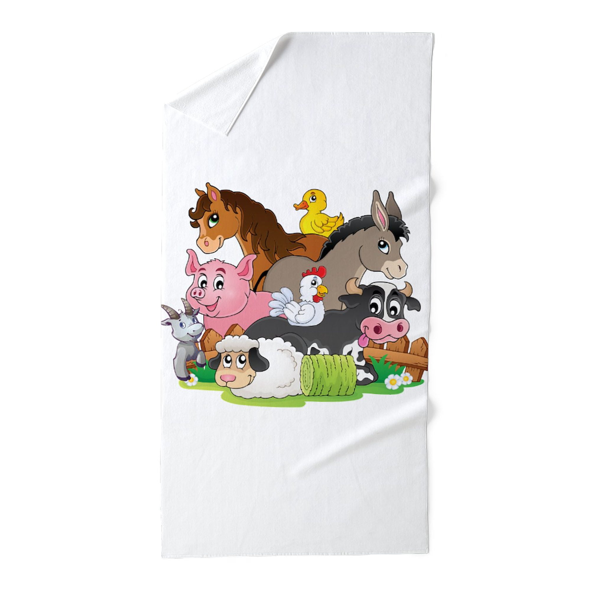 CafePress - Cartoon Farm Animals - Large Beach Towel, Soft 30"x60" Towel with Unique Design
