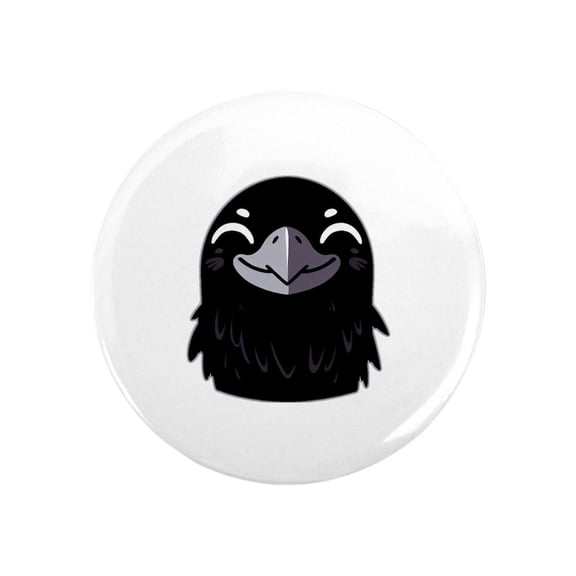 CafePress - Cartoon Raven Smiling - 2.25" Round Magnet, Refrigerator Magnet, Button Magnet Style