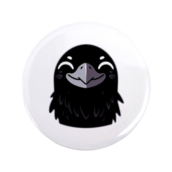 CafePress - Cartoon Raven Smiling 3.5 Button - 3.5" Button