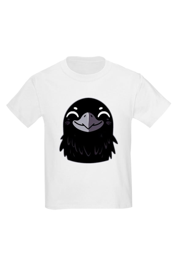 - Cartoon Raven Smiling Kids T Shirt - Light Classic Kids Graphic, Short Sleeve T-Shirt, Sizes XS-XL