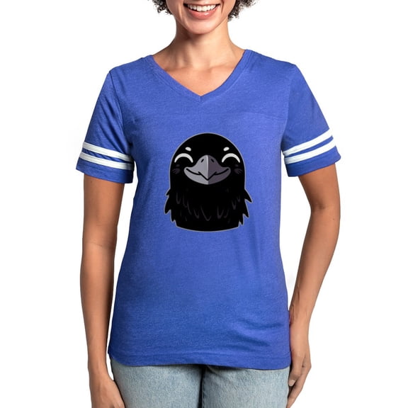 CafePress - Cartoon Raven Smiling Women's Football T Shirt - Womens Football Shirt