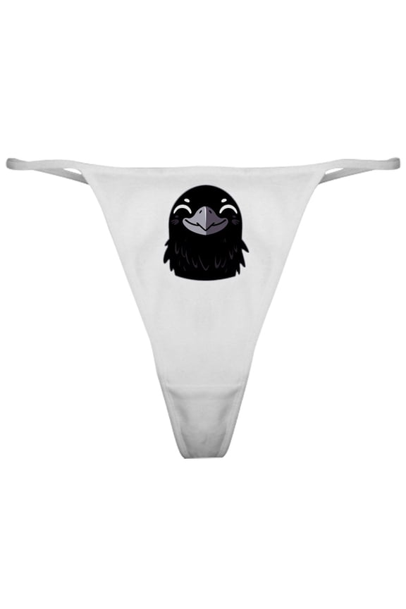 - Cartoon Raven Smiling - Women's Novelty Thong Panties Underwear