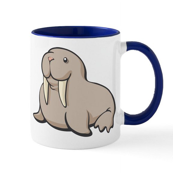 CafePress - Cartoon Walrus Mug - 11 oz Ceramic Mug - Novelty Coffee Tea Cup