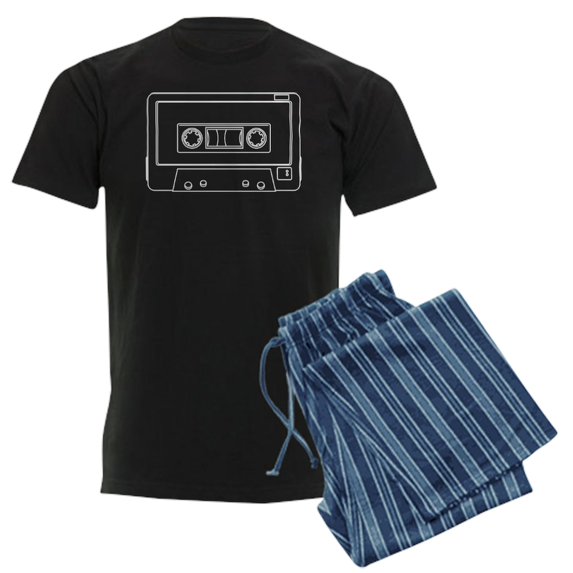 CafePress - Cassette Men's Dark Pajamas - Men's Dark Loose Fit Cotton Pajama Set