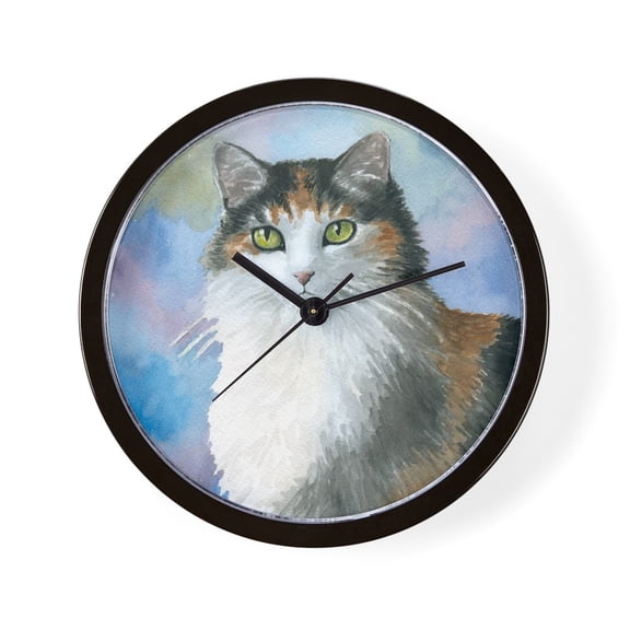CafePress - Cat 572 Calico - 10" Quartz Analog Battery-Powered Modern Wall Clock, Unique