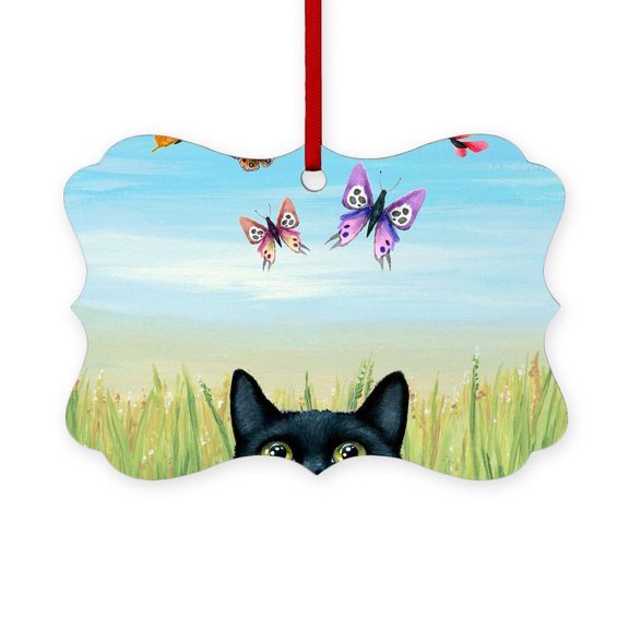 CafePress - Cat 606 Nature Butterflies - Scroll Ornament