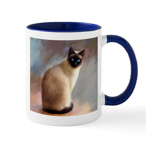 CafePress - Cat 613 Siamese Mugs - 11 oz Ceramic Mug - Novelty Coffee Tea Cup
