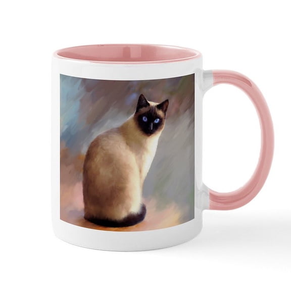 CafePress - Cat 613 Siamese Mugs - 11 oz Ceramic Mug - Novelty Coffee Tea Cup