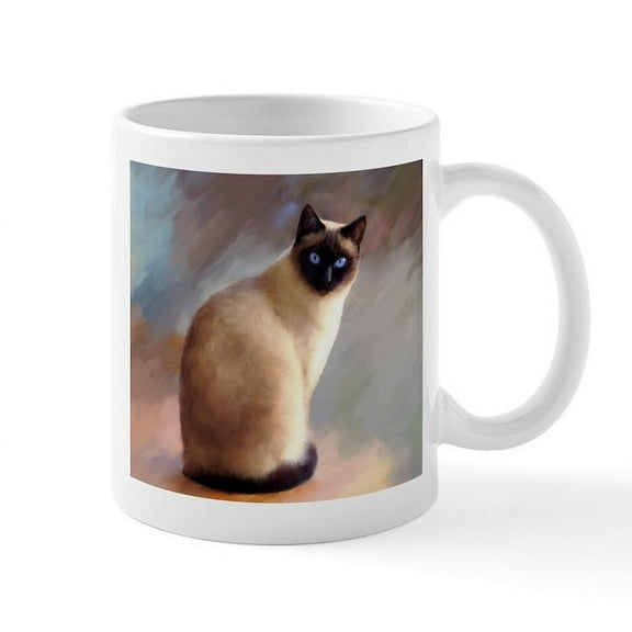CafePress - Cat 613 Siamese Mugs - 11 oz Ceramic Mug - Novelty Coffee Tea Cup
