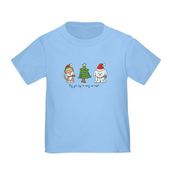 CafePress - Cat And Dog Christmas Toddler T Shirt - Cute Toddler T-Shirt, 100% Cotton