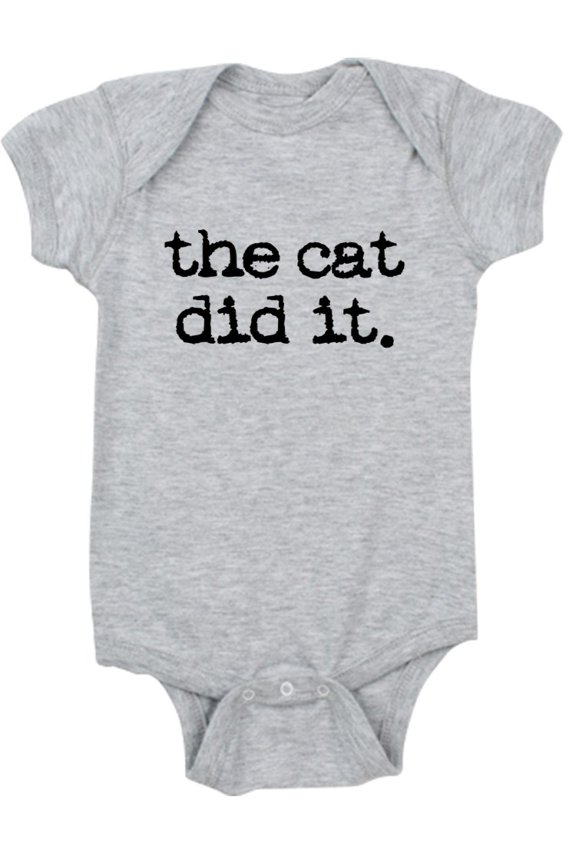 - Cat Black - Cute Infant Bodysuit Baby Romper