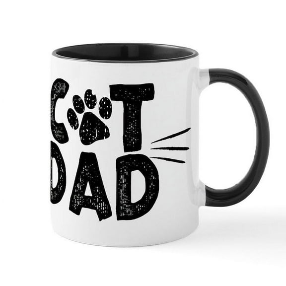 CafePress - Cat Dad Mugs - 11 oz Ceramic Mug - Novelty Coffee Tea Cup